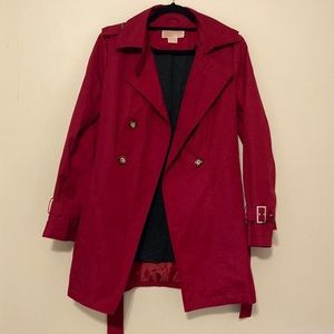 Red Michael Kors Trench Coat Size Medium